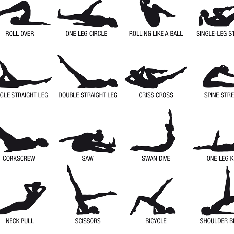 フレームレスピラティスワークアウトチャートポスターキャンバス - Home Decor Yoga のレビューと価格