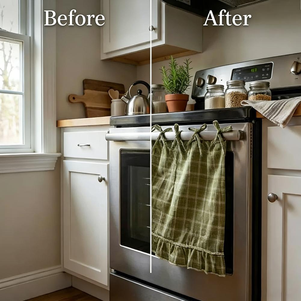 オーブンカバー　手作り農家風オーブンカバー　フリル付き　スト - Home Decor Curtains のレビューと価格