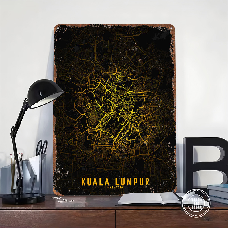 クアラルンプールゴールデンシティマッププリントポスターカスタ - Home Decor Kuala Lumpur のレビューと価格