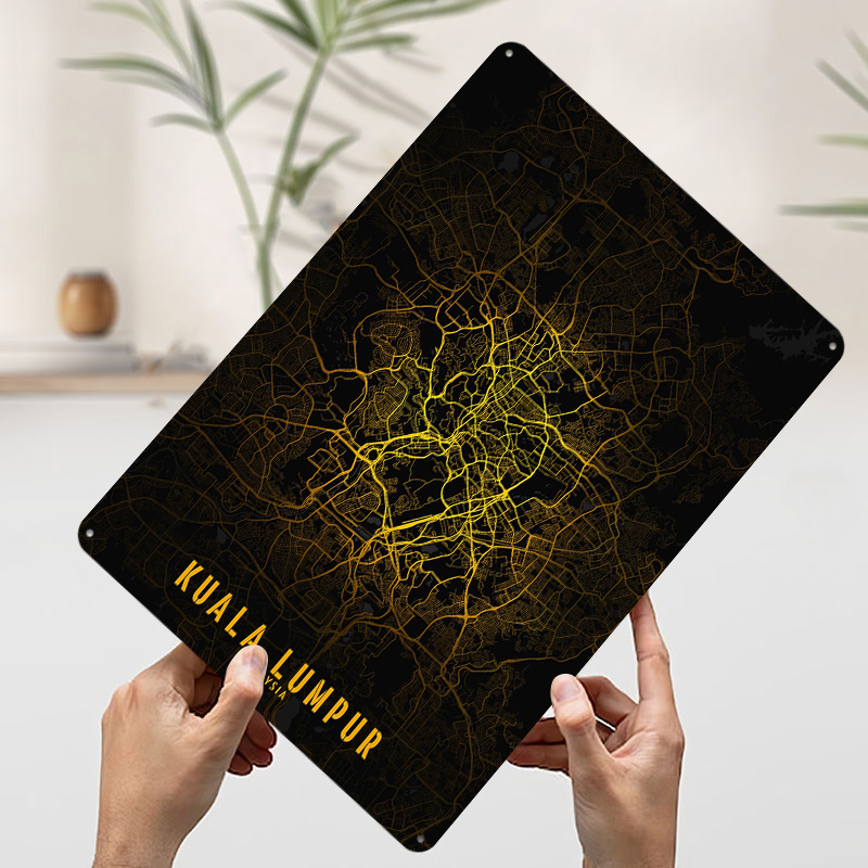 クアラルンプールゴールデンシティマッププリントポスターカスタ - Home Decor Kuala Lumpur のレビューと価格