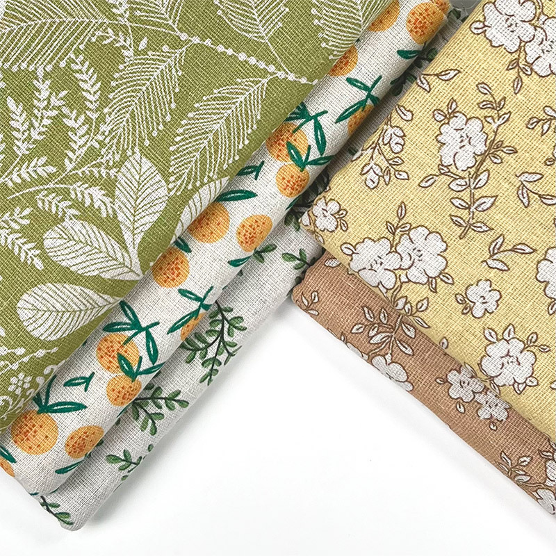 牧歌的な花柄のコットンリネン混紡生地、テーブルクロス、ソファ - Home Decor Curtains のレビューと価格