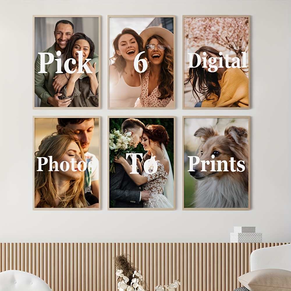 6 ピース/セットカスタムキャンバスプリント写真壁アートパー - Home Decor Wall Pictures のレビューと価格