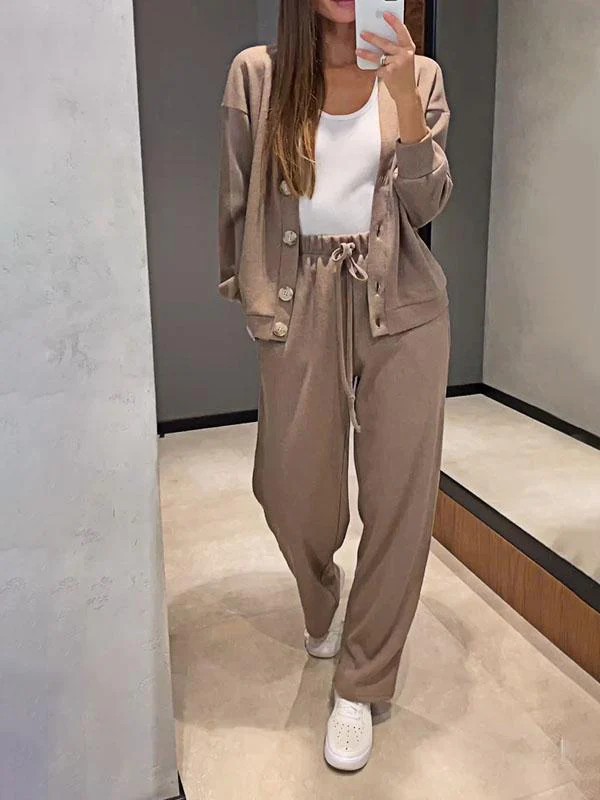 女性用2ピーススポーツスーツ,カジュアルVネック,シングルブ - Home Decor Zara のレビューと価格