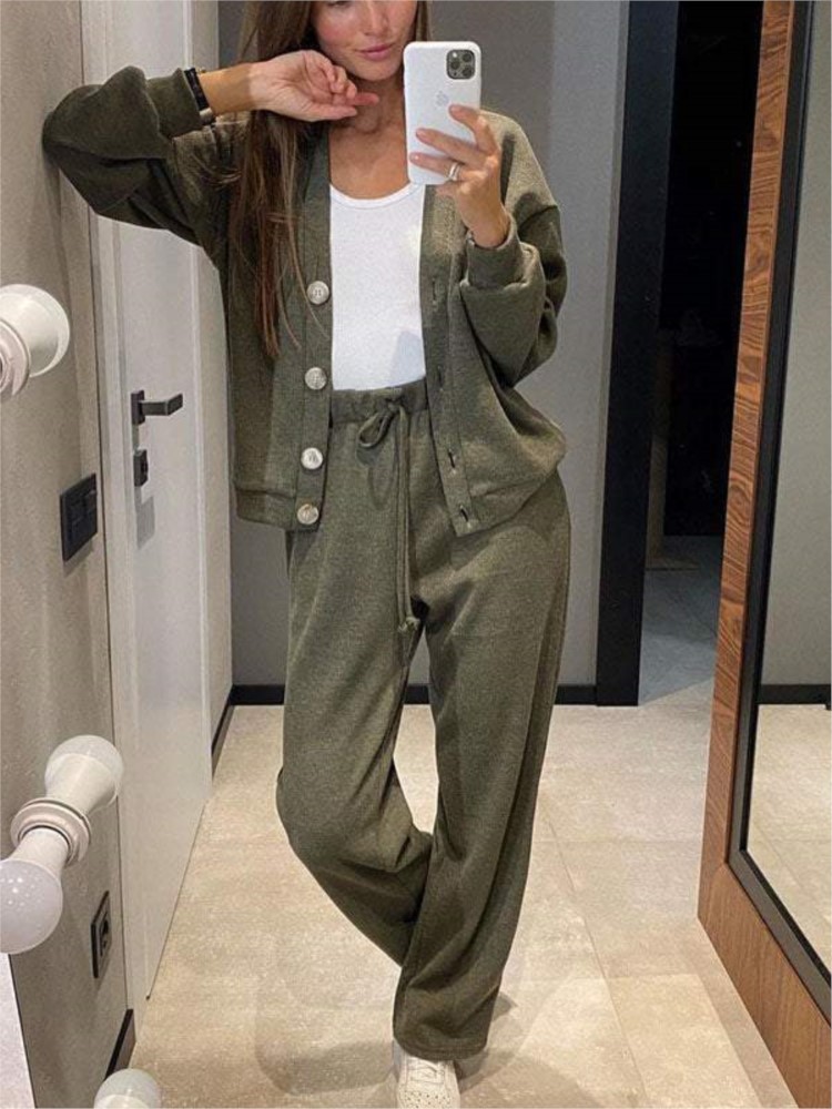 秋のファッションニットコットン女性のスポーツジャケットスーツ - Home Decor Zara のレビューと価格
