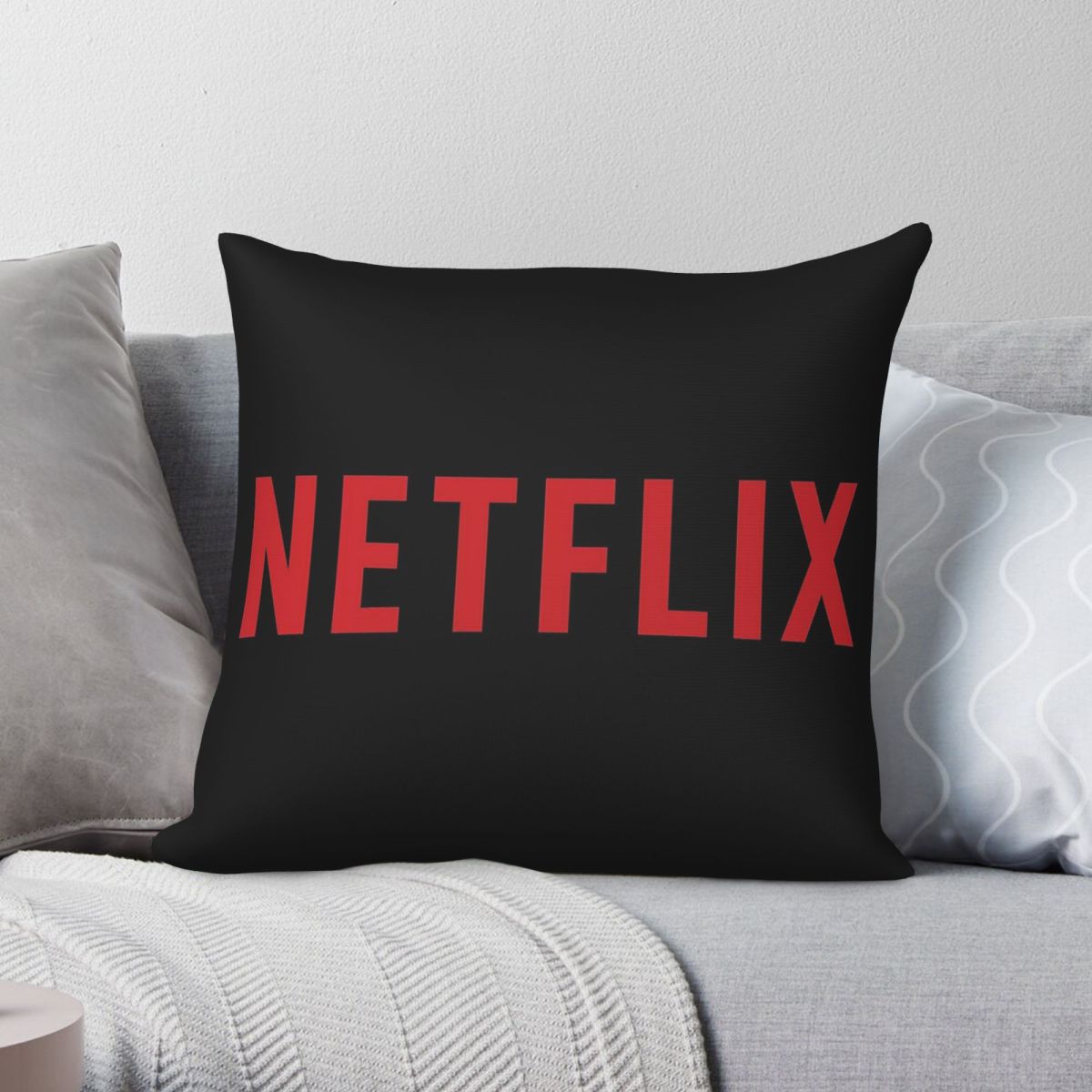 Netflix ロゴ正方形枕カバー ポリエステル リネン ベ - Home Decor Netflix のレビューと価格