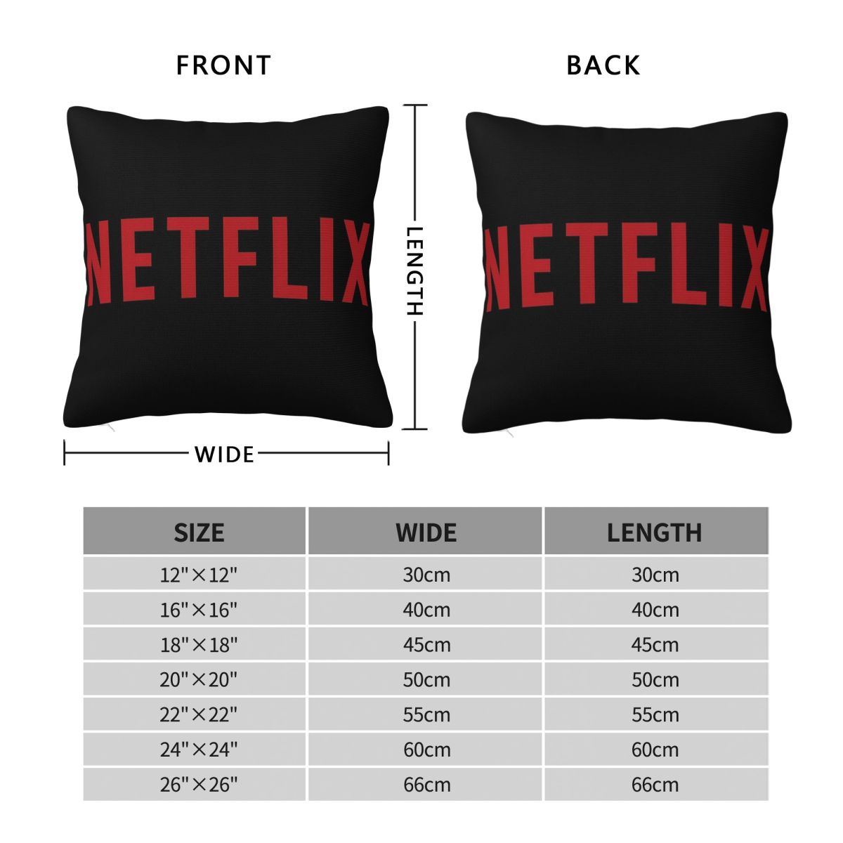Netflix ロゴ正方形枕カバー ポリエステル リネン ベ - Home Decor Netflix のレビューと価格